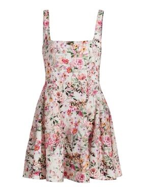 Generation Love Courtney Floral Linen-Blend Fit & Flare Mini Dress | NWT | XXL